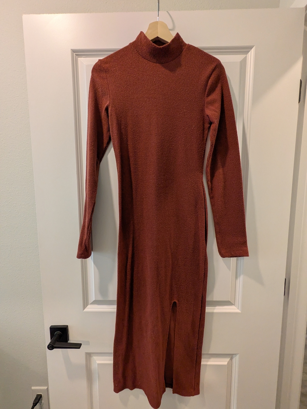 wild fable Rust Turtleneck Long-Sleeve Midi Dress